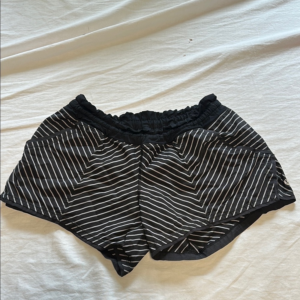 Lululemon Black and White Striped Shorts